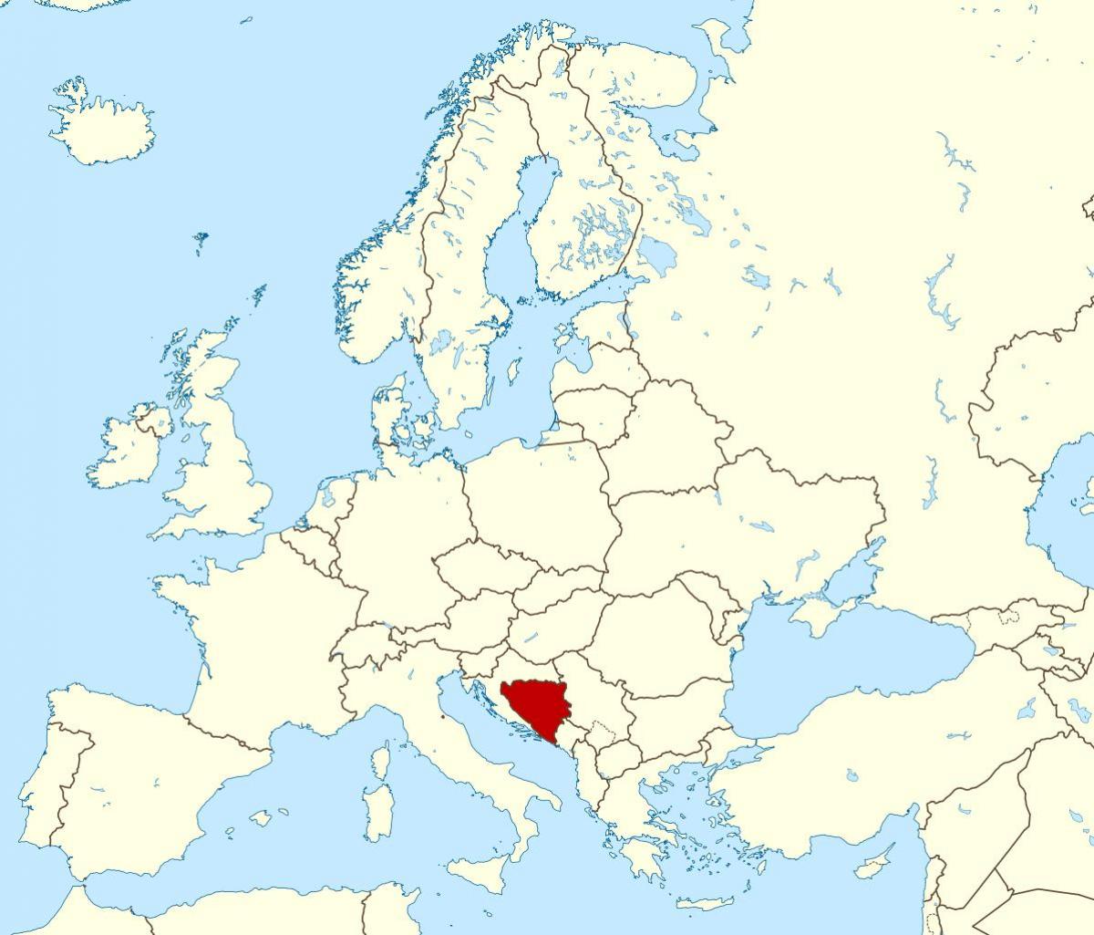 Bosniya və Herseqovina dünya xəritəsində