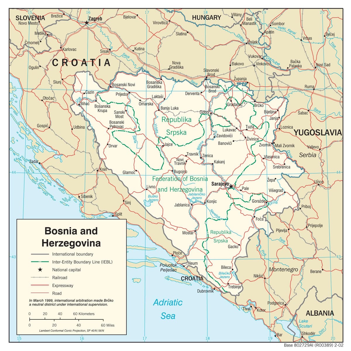Bosniya və Herseqovina xəritə