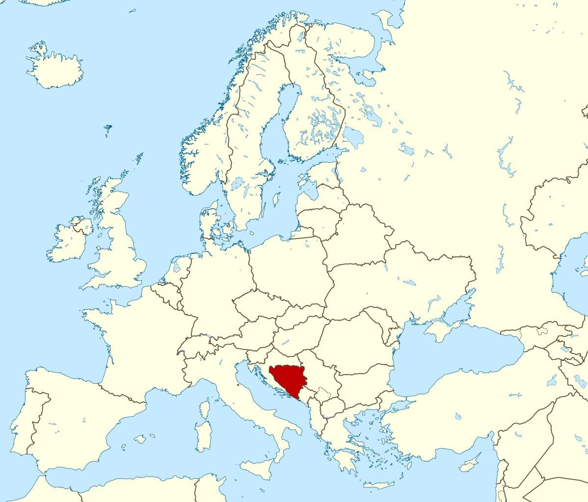 Kart Bosniya yeri dünya