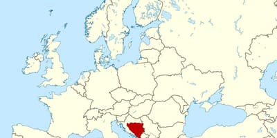 Bosniya və Herseqovina dünya xəritəsində