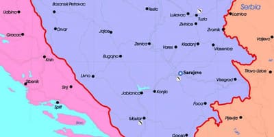 Siyasi sistemin Bosniya və Herseqovinanın xəritəsi